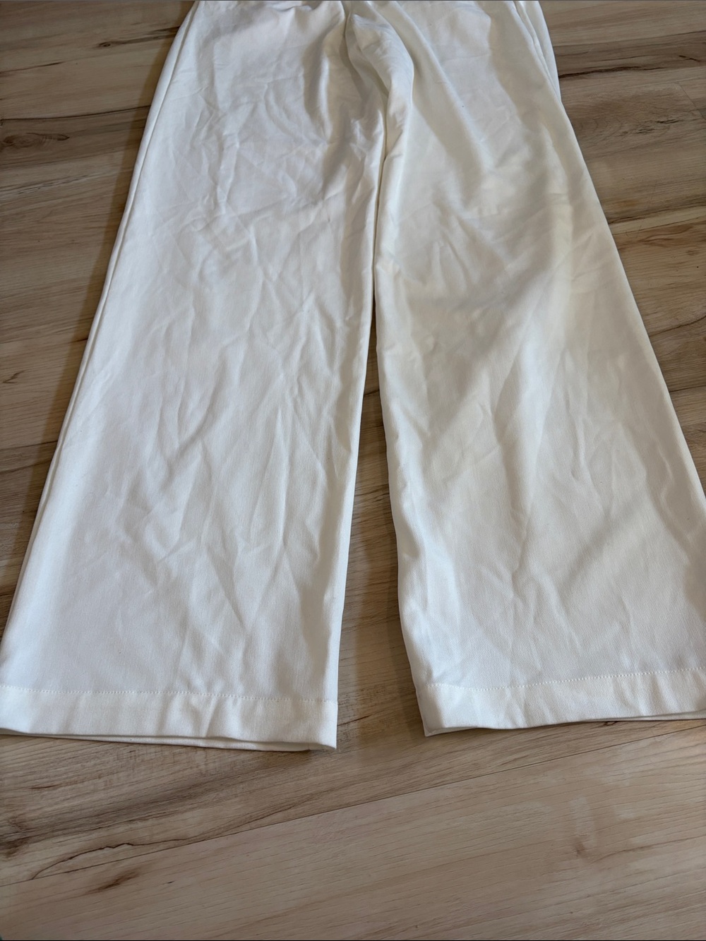 LPA Carlotta Pleated Wide Leg Trouser Pants Ivory White Size Small preppy comfy - Picture 8 of 11